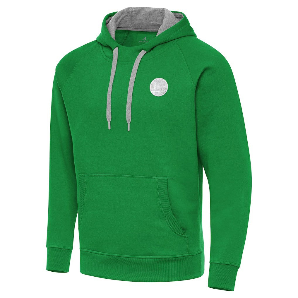 NBA - Golden State Warriors Antigua St. Patrick's Day Victory Raglan Pullover Hoodie - Kelly Green