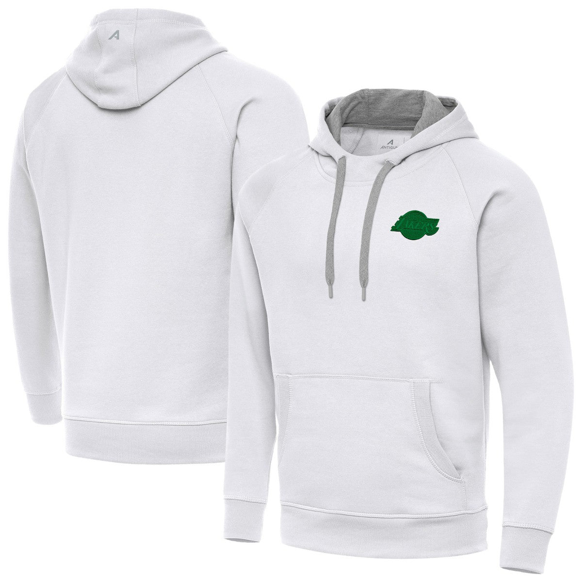 NBA - Los Angeles Lakers Antigua St. Patrick's Day Victory Raglan Pullover Hoodie - White