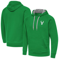 NBA - Milwaukee Bucks Antigua St. Patrick's Day Victory Raglan Pullover Hoodie - Kelly Green