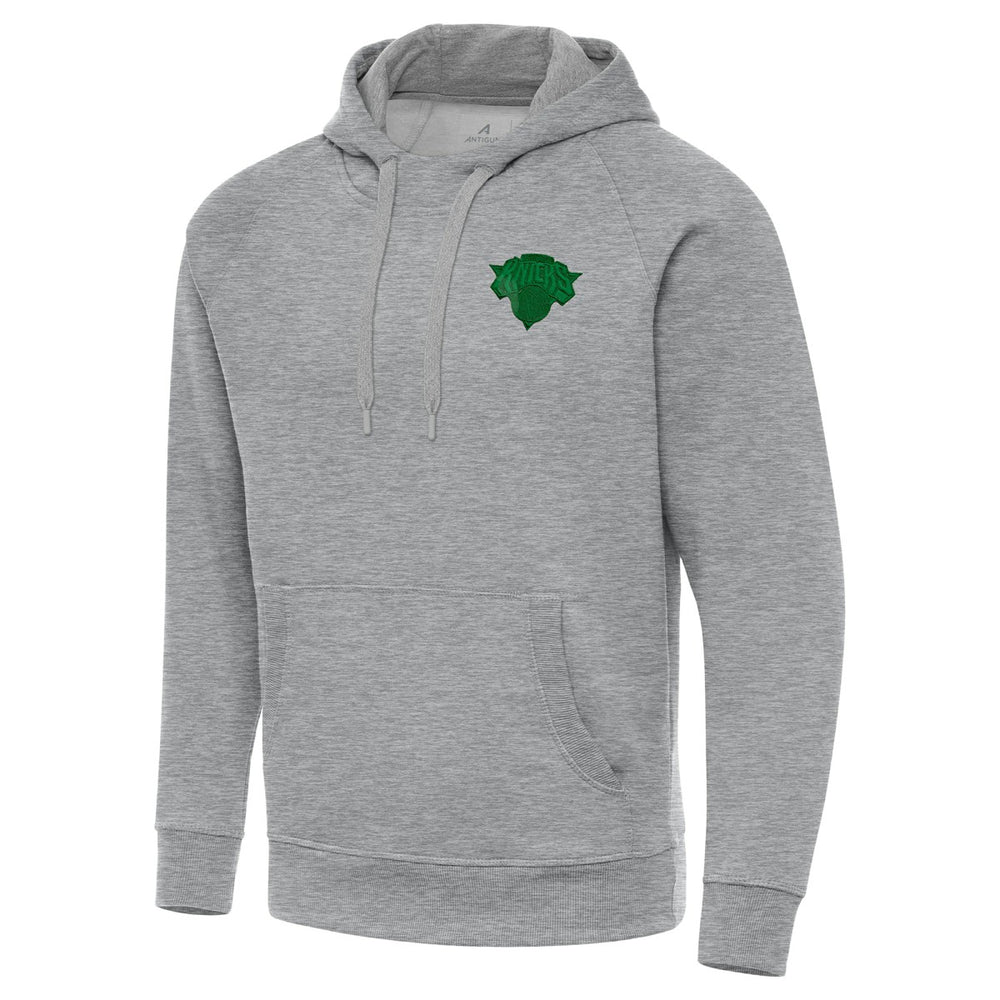 NBA - New York Knicks Antigua St. Patrick's Day Victory Raglan Pullover Hoodie - Heather Gray