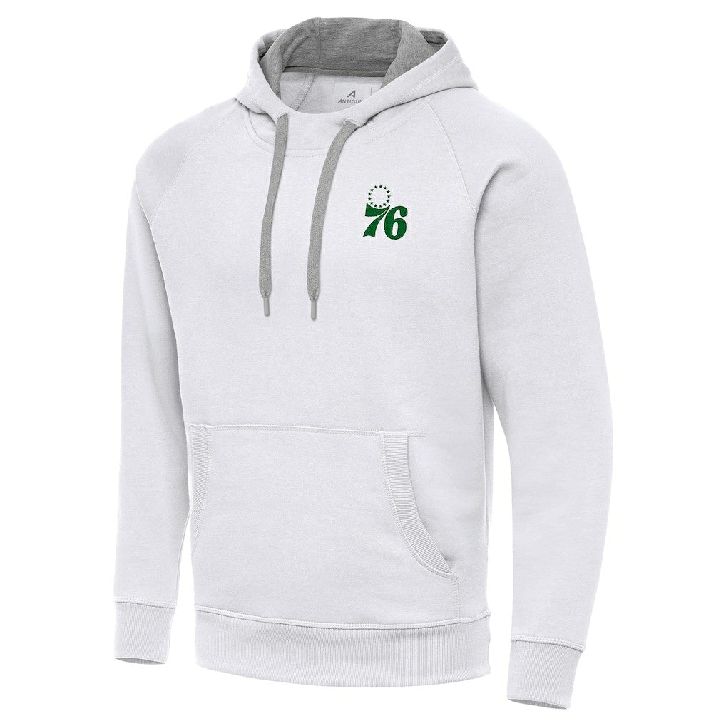 NBA - Philadelphia 76ers Antigua St. Patrick's Day Victory Raglan Pullover Hoodie - White