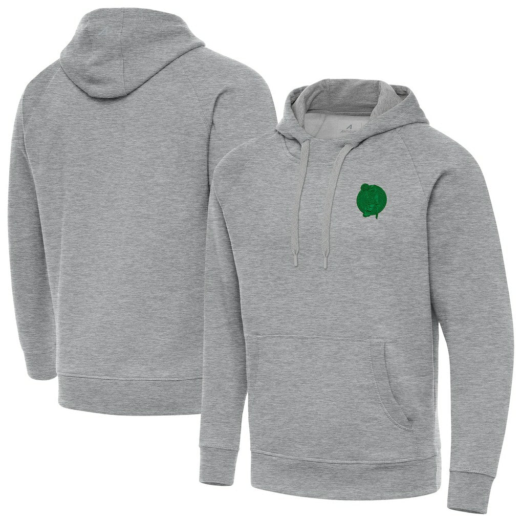 NBA - Boston Celtics Antigua St. Patrick's Day Victory Raglan Pullover Hoodie - Heather Gray
