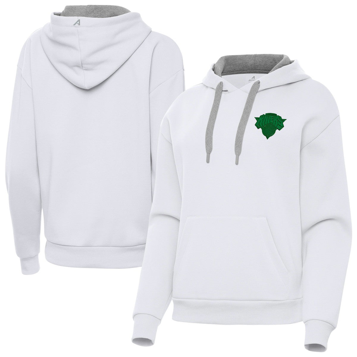 NBA - New York Knicks Antigua Women's St. Patrick's Day Victory Pullover Hoodie - White