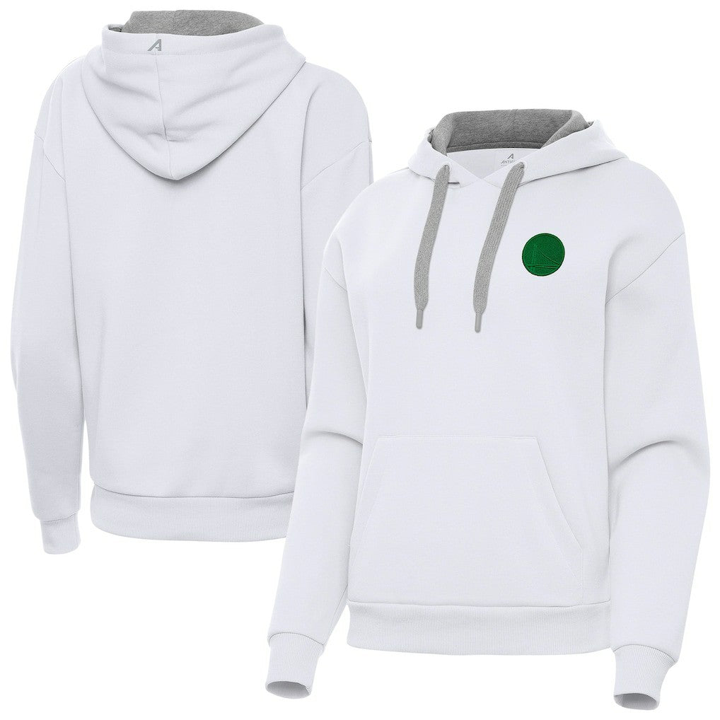 NBA - Golden State Warriors Antigua Women's St. Patrick's Day Victory Pullover Hoodie - White