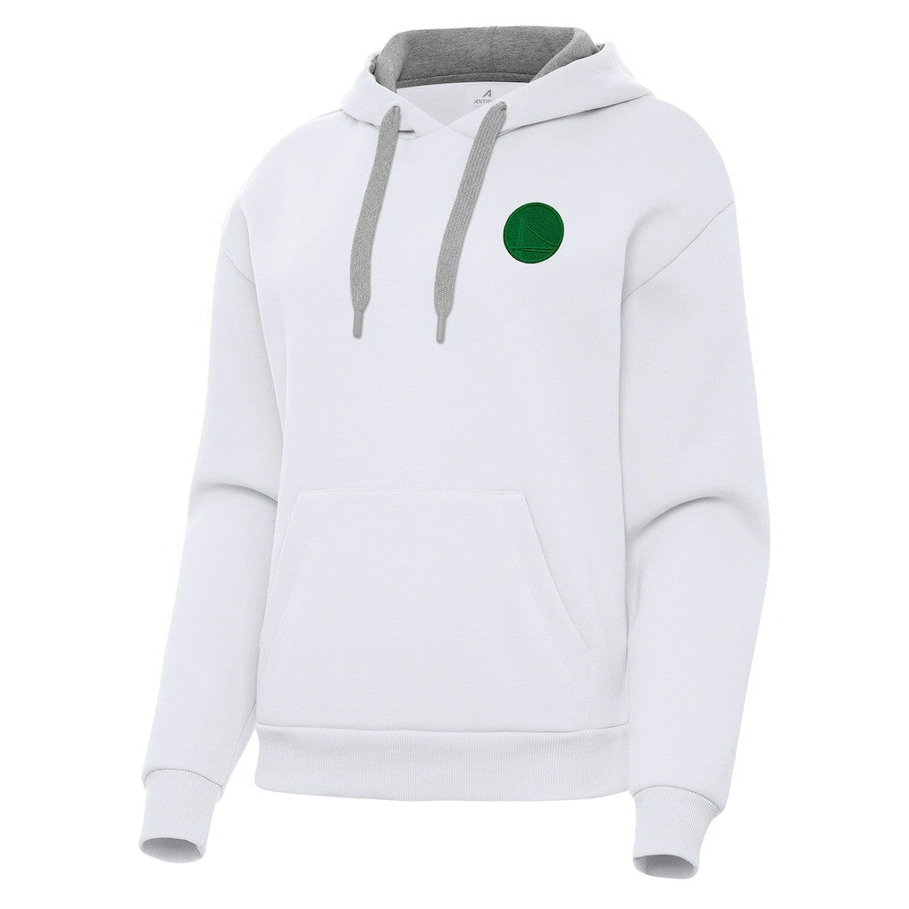 NBA - Golden State Warriors Antigua Women's St. Patrick's Day Victory Pullover Hoodie - White
