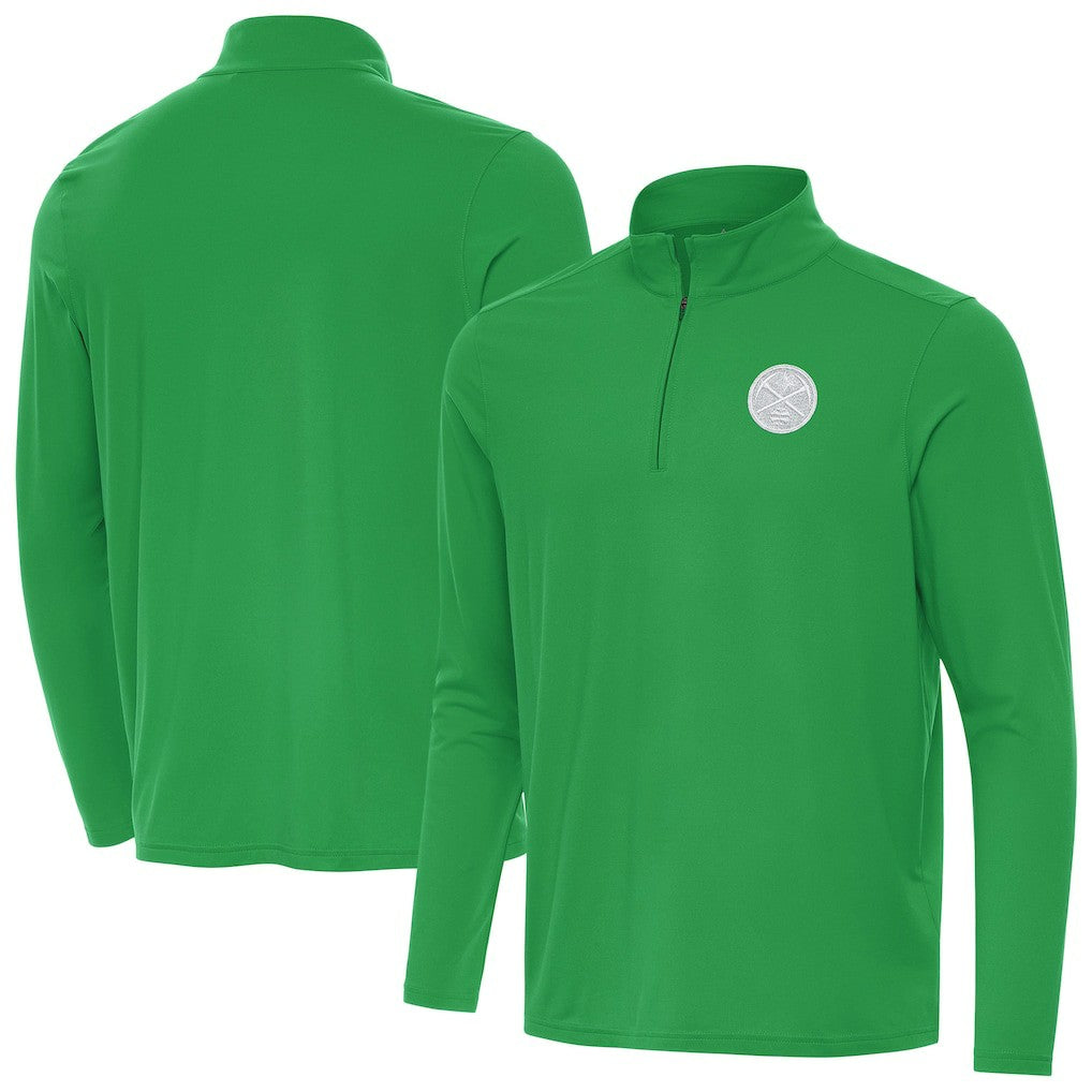 NBA - Denver Nuggets Antigua St. Patrick's Day Intent Quarter-Zip Jacket - Kelly Green