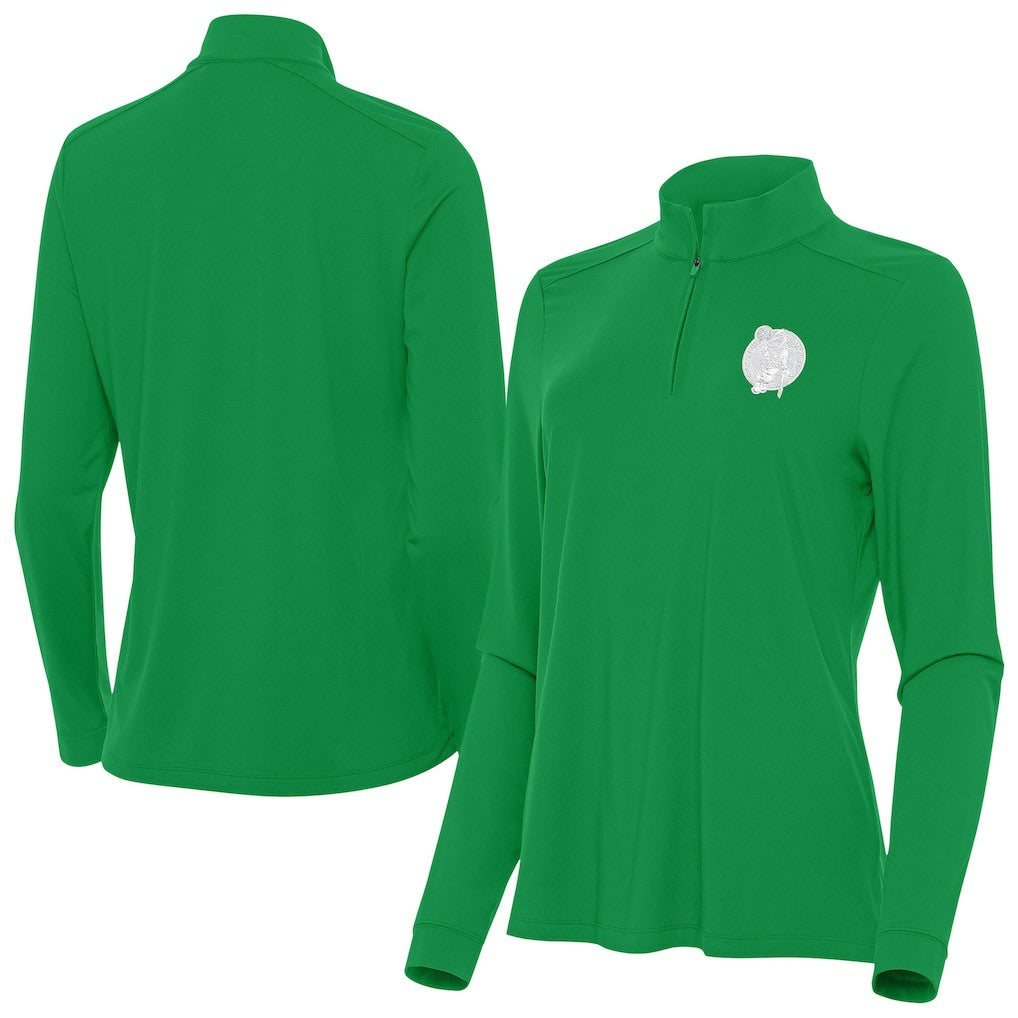 NBA - Boston Celtics Antigua Women's St. Patrick's Day Intent Quarter-Zip Top - Kelly Green