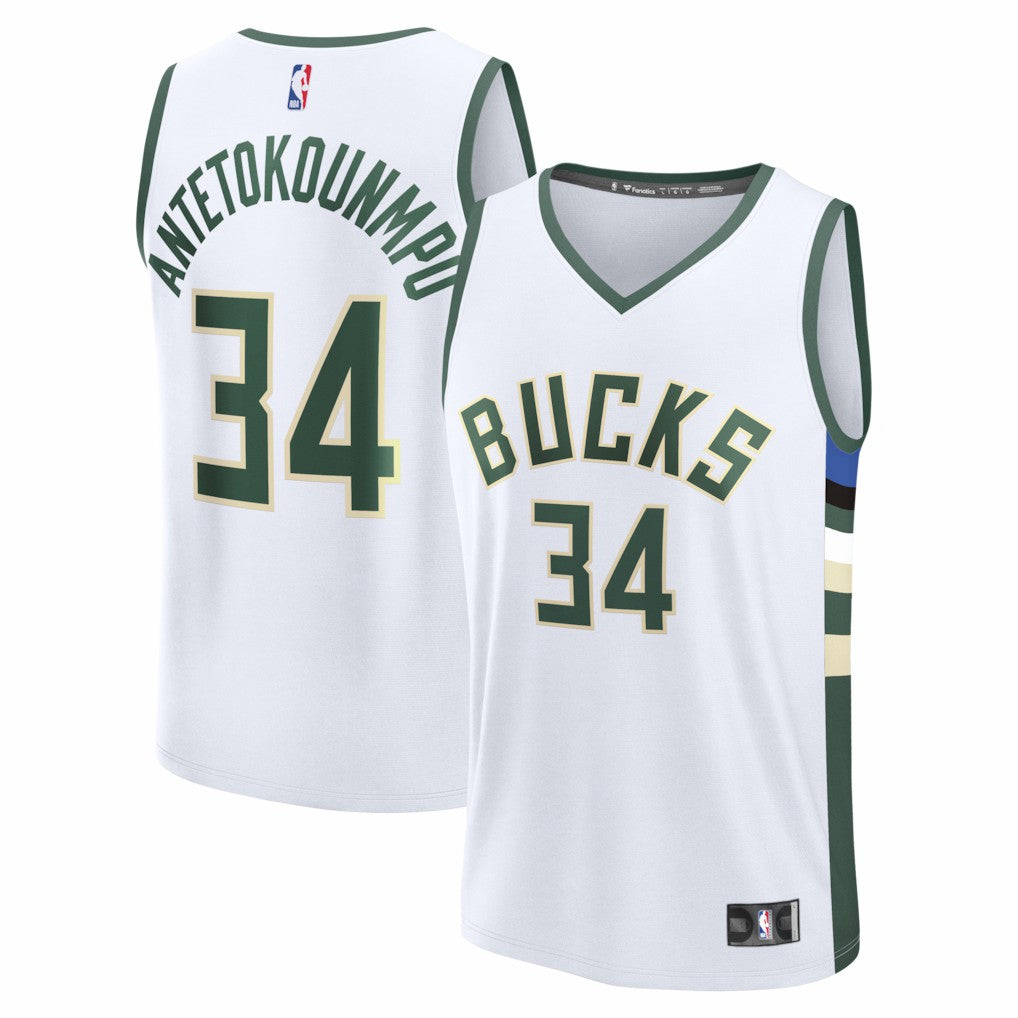 Fanatics - Giannis Antetokounmpo Milwaukee Bucks Fast Break Replica Player Jersey - Association Edition - White