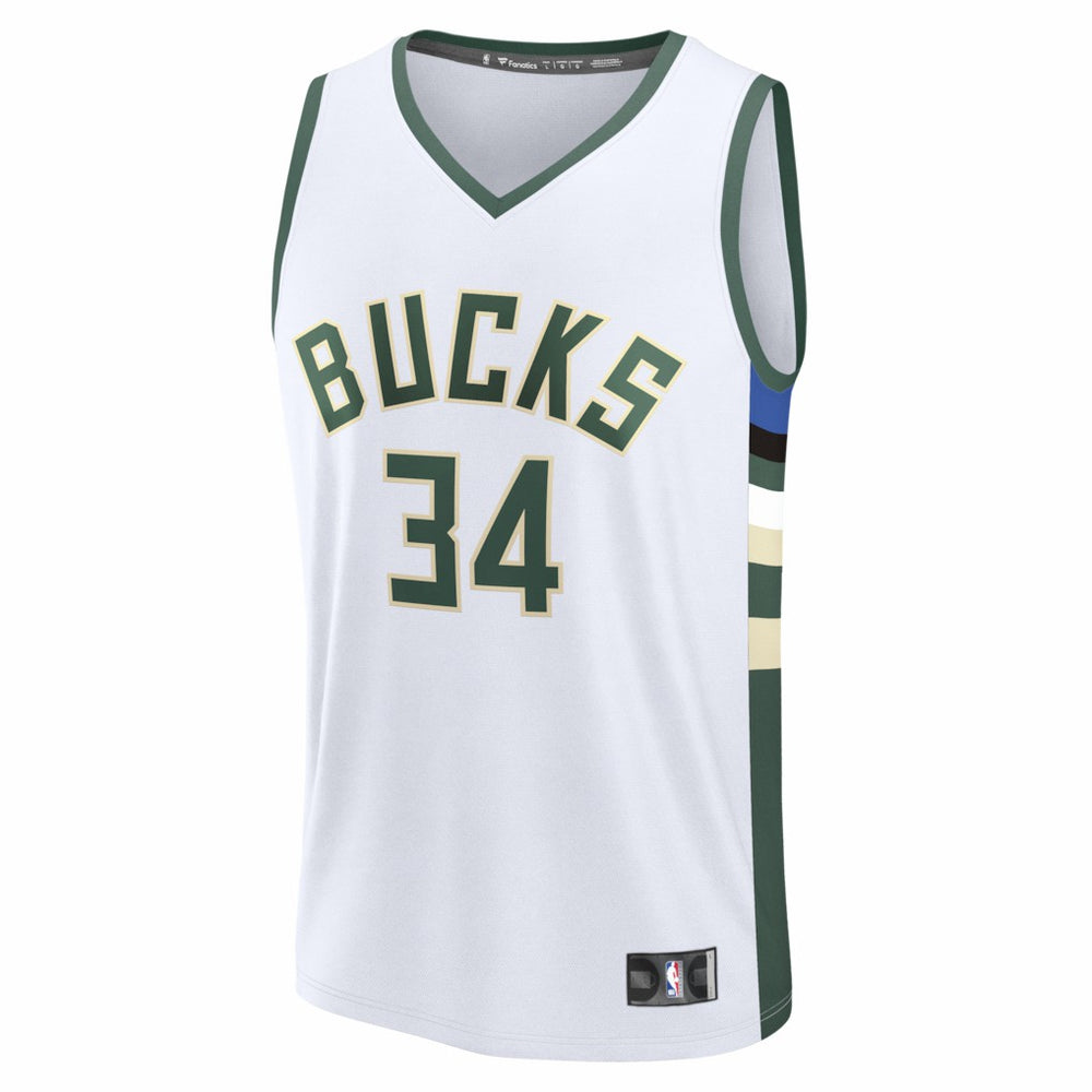 Fanatics - Giannis Antetokounmpo Milwaukee Bucks Fast Break Replica Player Jersey - Association Edition - White