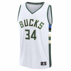 Fanatics - Giannis Antetokounmpo Milwaukee Bucks Fast Break Replica Player Jersey - Association Edition - White