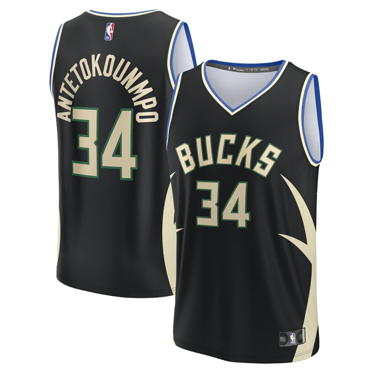 Fanatics - Giannis Antetokounmpo Milwaukee Bucks Fast Break Replica Player Jersey - Statement Edition - Black