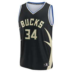 Fanatics - Giannis Antetokounmpo Milwaukee Bucks Fast Break Replica Player Jersey - Statement Edition - Black