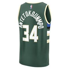 Fanatics - Giannis Antetokounmpo Milwaukee Bucks Youth Fast Break Replica Player Jersey - Icon Edition - Hunter Green