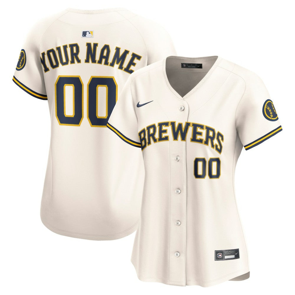 Milwaukee Brewers Nike Women's Home Limited Custom Jersey On Sale