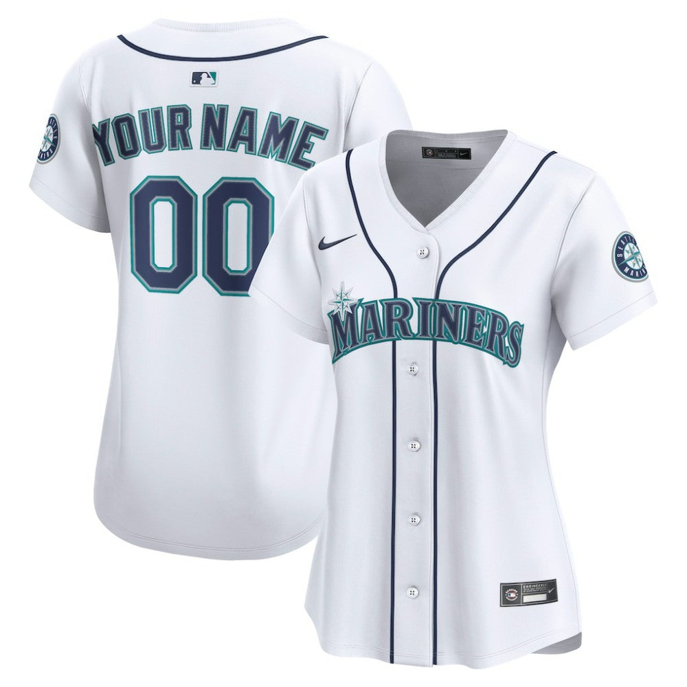 Seattle Mariners Nike Women's Home Limited Custom Jersey On Sale