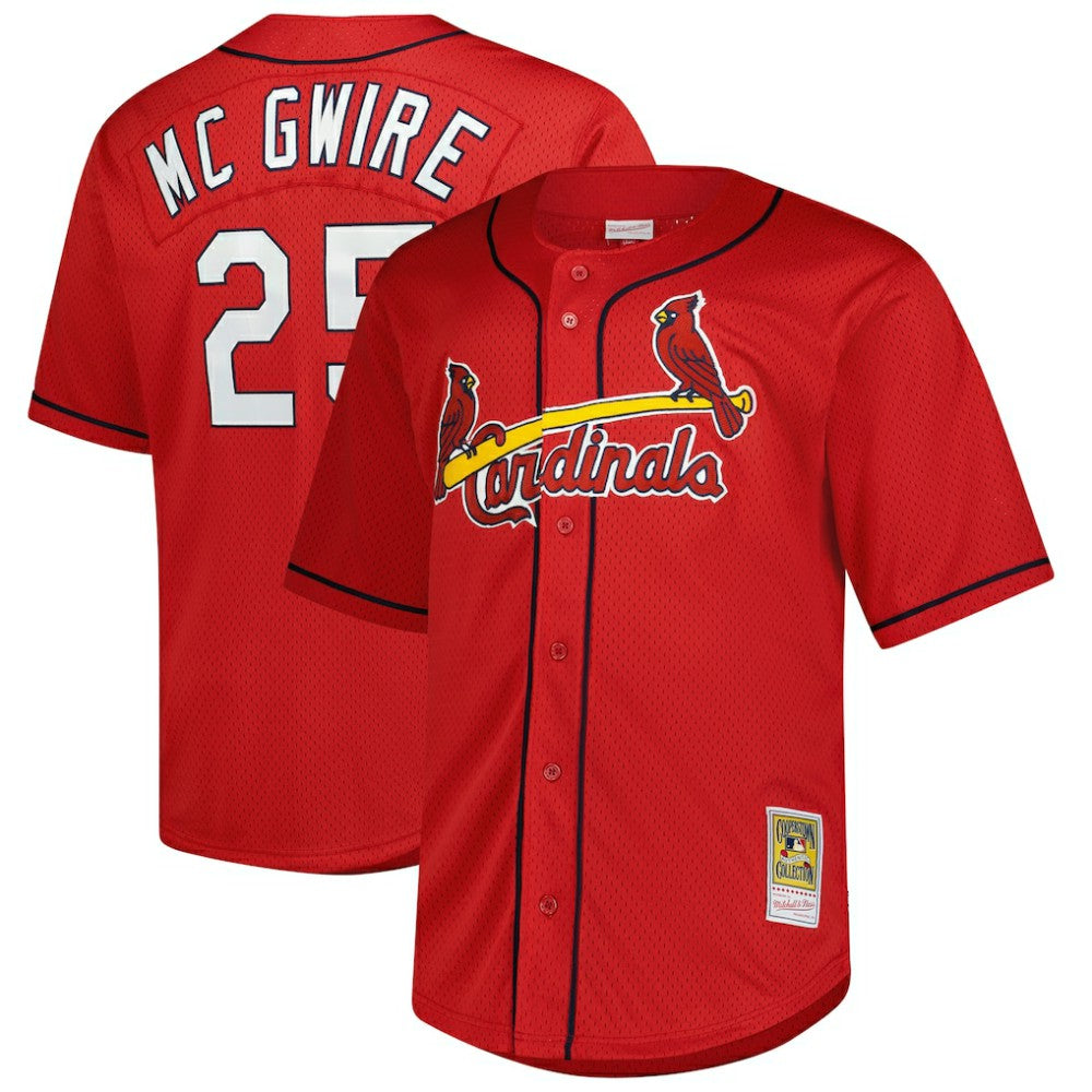 Mark McGwire St. Louis Cardinals Mitchell & Ness Big & Tall Cooperstown Mesh Batting Practice Jersey Lifestyle