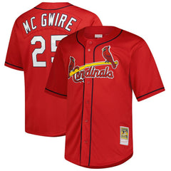 Mark McGwire St. Louis Cardinals Mitchell & Ness Big & Tall Cooperstown Mesh Batting Practice Jersey Lifestyle