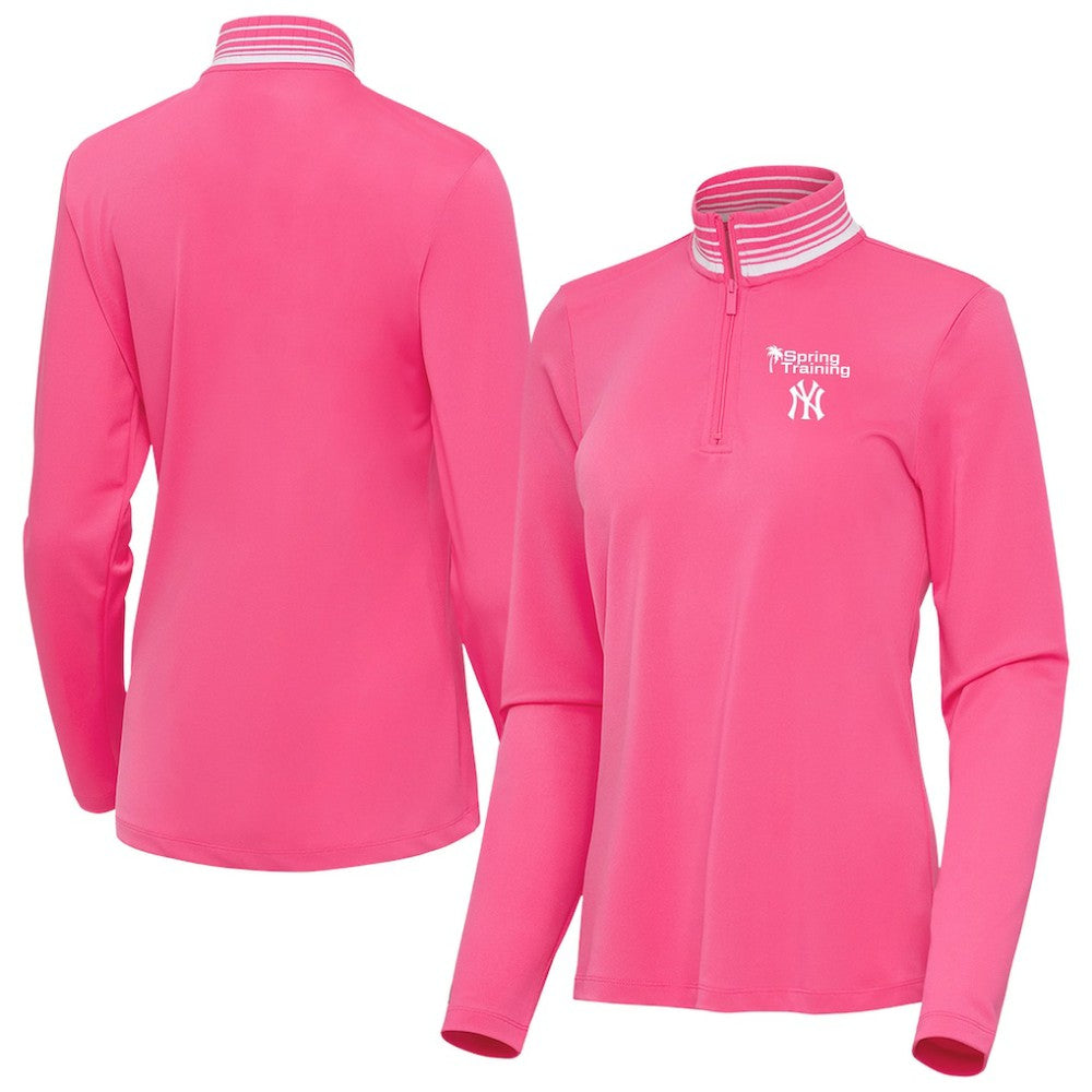 New York Yankees Antigua Women's Spring Training Palmetto Quarter-Zip Top for sale