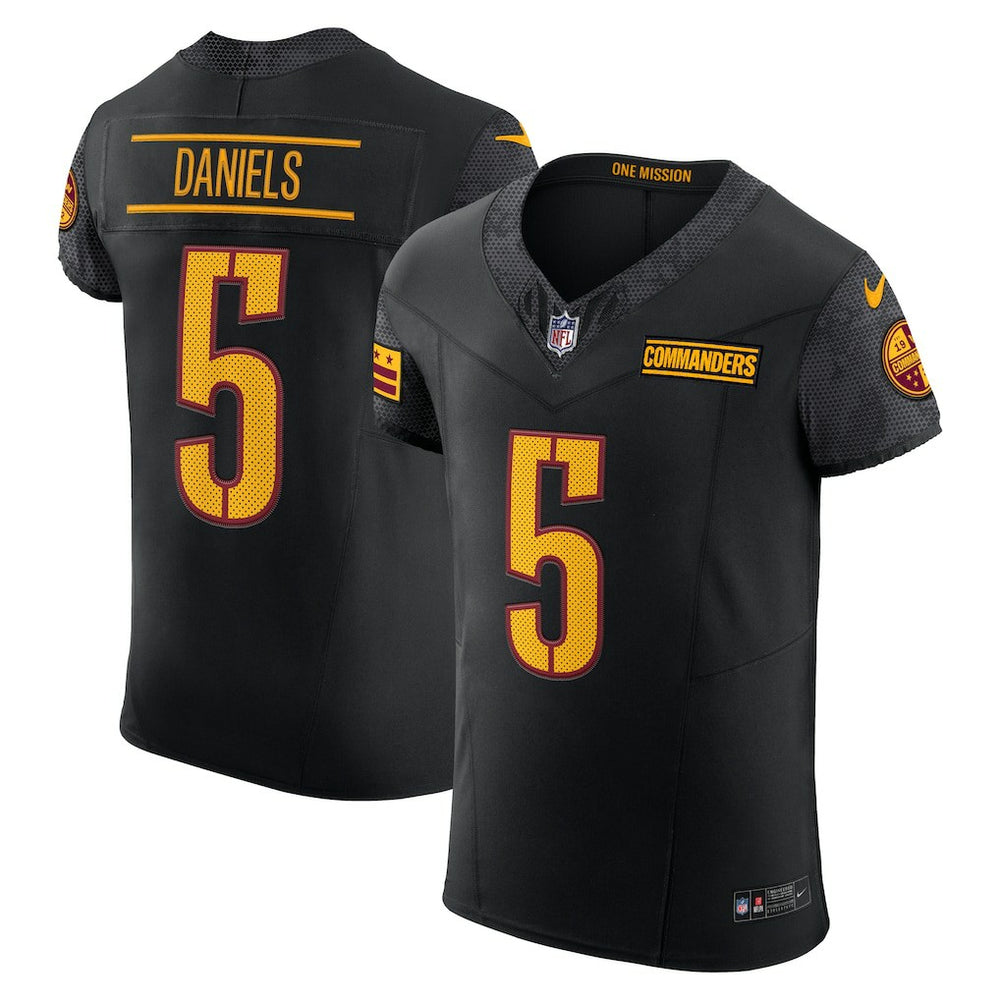 Jayden Daniels Washington Commanders Alternate Vapor F.U.S.E. Elite Jersey Black - Nike