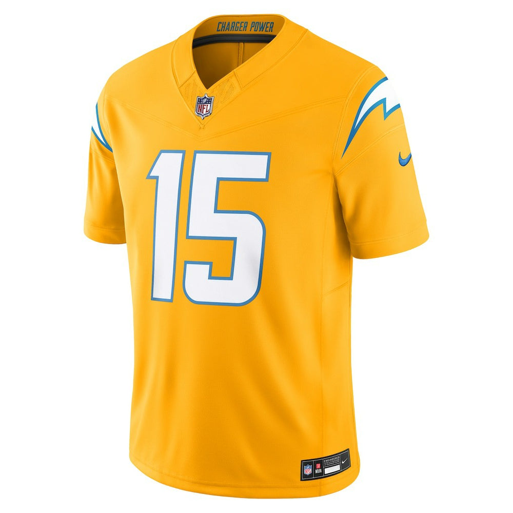 Ladd McConkey Los Angeles Chargers Alternate Charger Power Vapor F.U.S.E. Limited Jersey Gold - Nike
