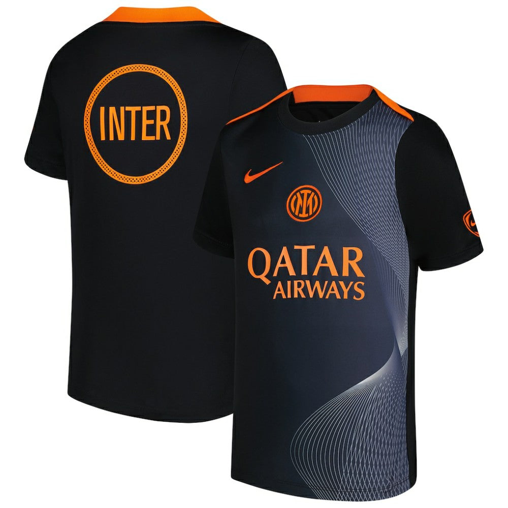 Nike Inter Milan Youth 2025/26 Third Academy Pro Pre-Match Dri-Fit Top - Black