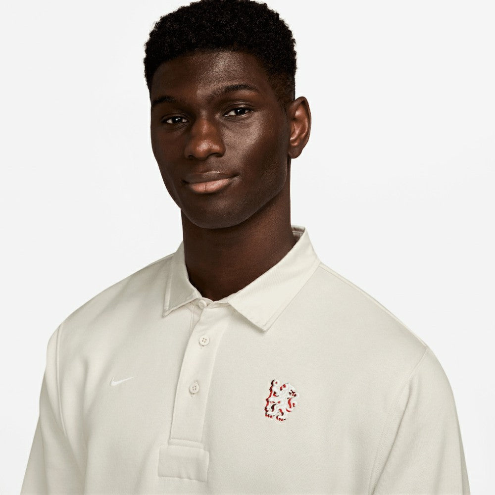 Nike Chelsea Club Long Sleeve Polo - Cream