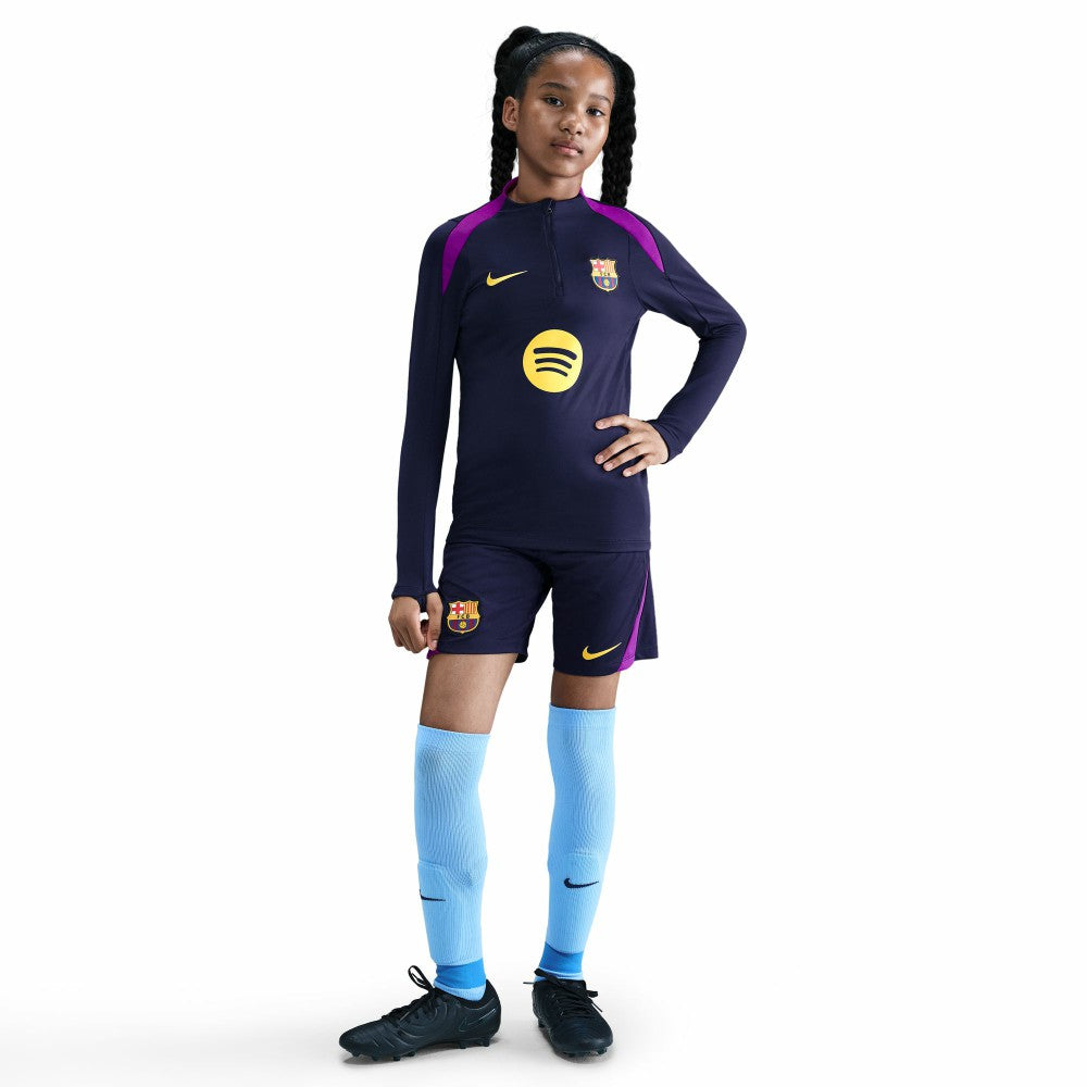 Nike Barcelona Youth 2025/26 Strike Drill Quarter-Zip Dri-FIT Long Sleeve Top - Navy