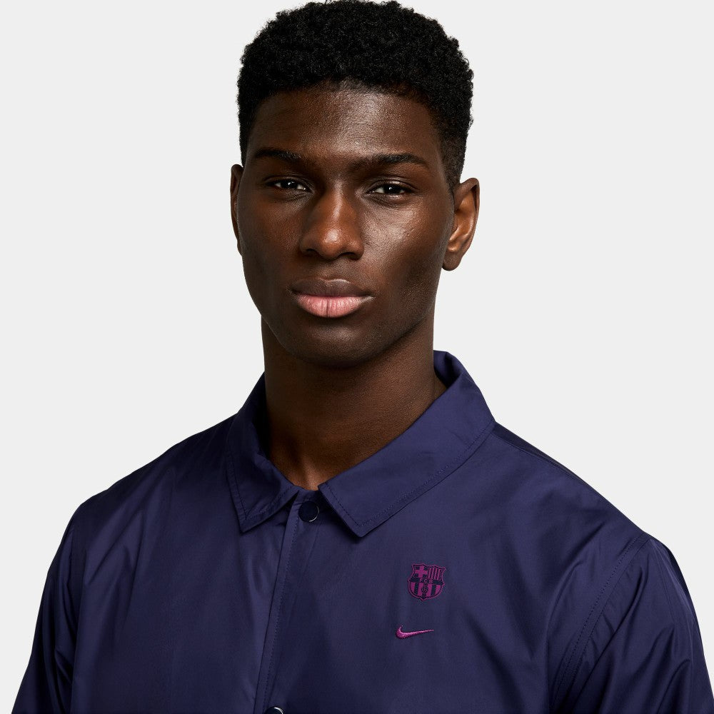 Nike Barcelona Club Coaches Full-Snap Jacket - Navy