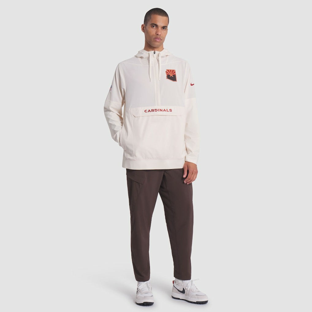 Arizona Cardinals 2025 Rivalries Collection Sideline Anorak Half-Zip Hoodie Jacket Natural - Nike