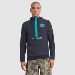 Miami Dolphins 2025 Rivalries Collection Sideline Anorak Half-Zip Hoodie Jacket Pitch Blue - Nike