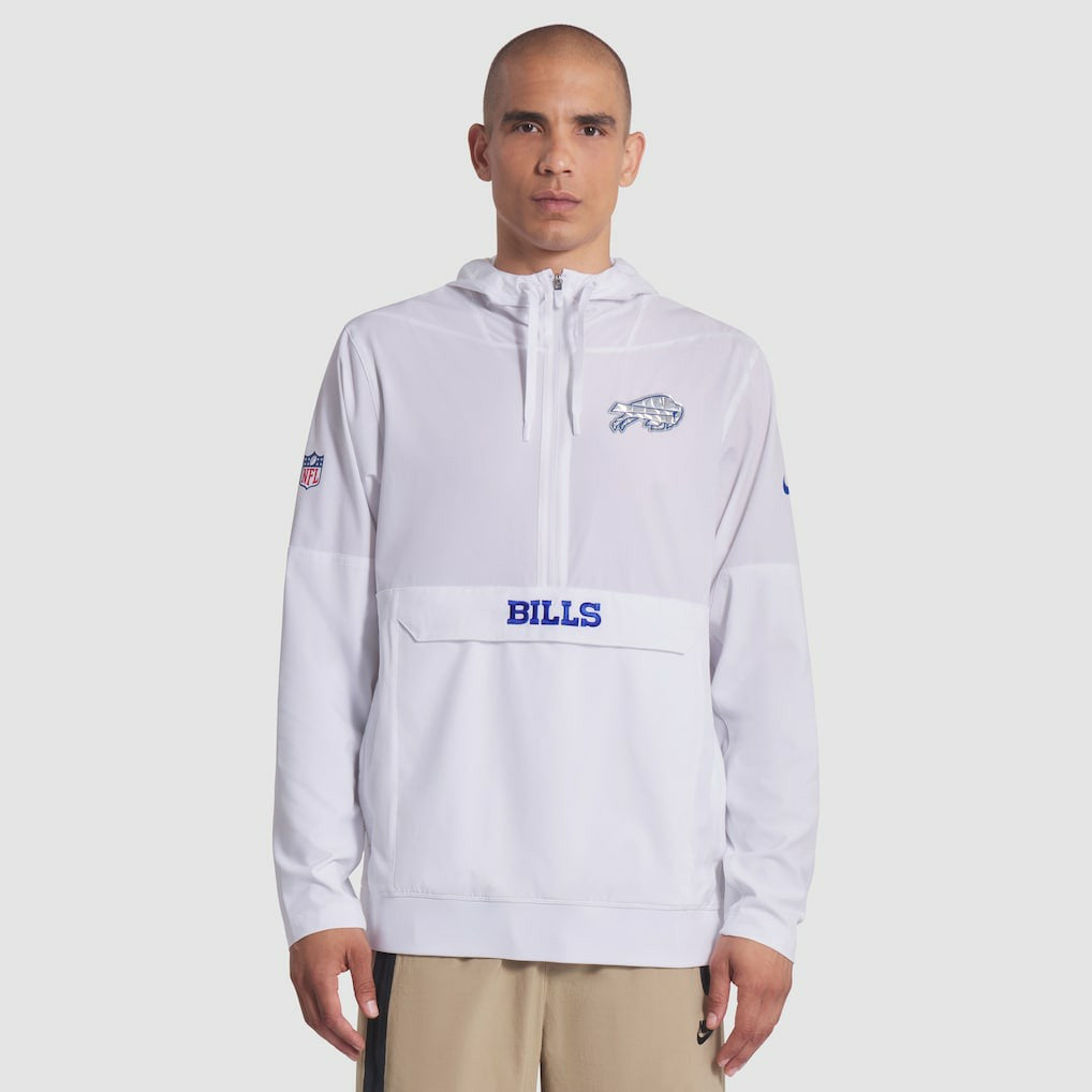 Buffalo Bills 2025 Rivalries Collection Sideline Anorak Half-Zip Hoodie Jacket White - Nike