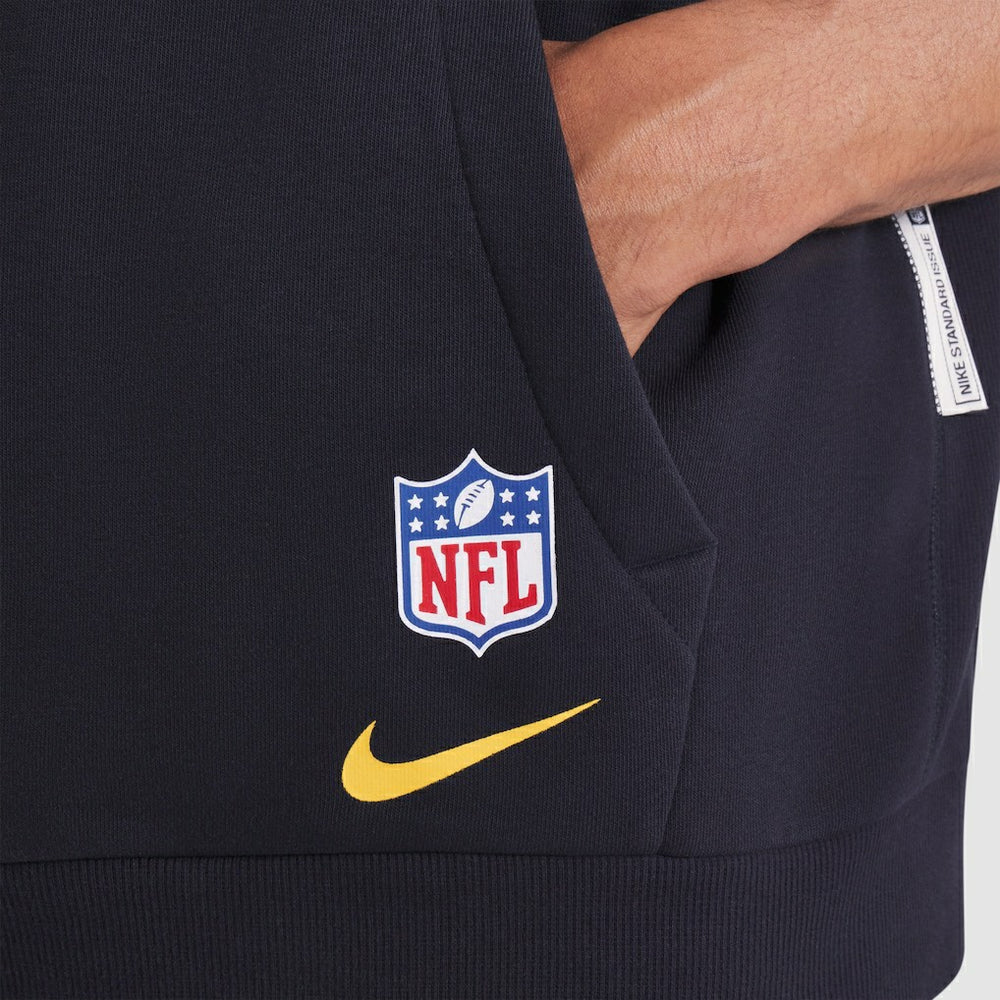 Los Angeles Rams 2025 Rivalries Collection Standard Issue Sideline Dri-FIT Sleeveless Hoodie Midnight Blue - Nike