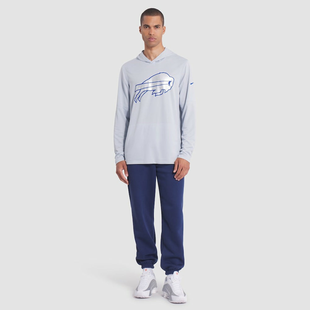 Buffalo Bills 2025 Rivalries Collection Sideline Dri-FIT Long Sleeve Hoodie T-Shirt Silver - Nike