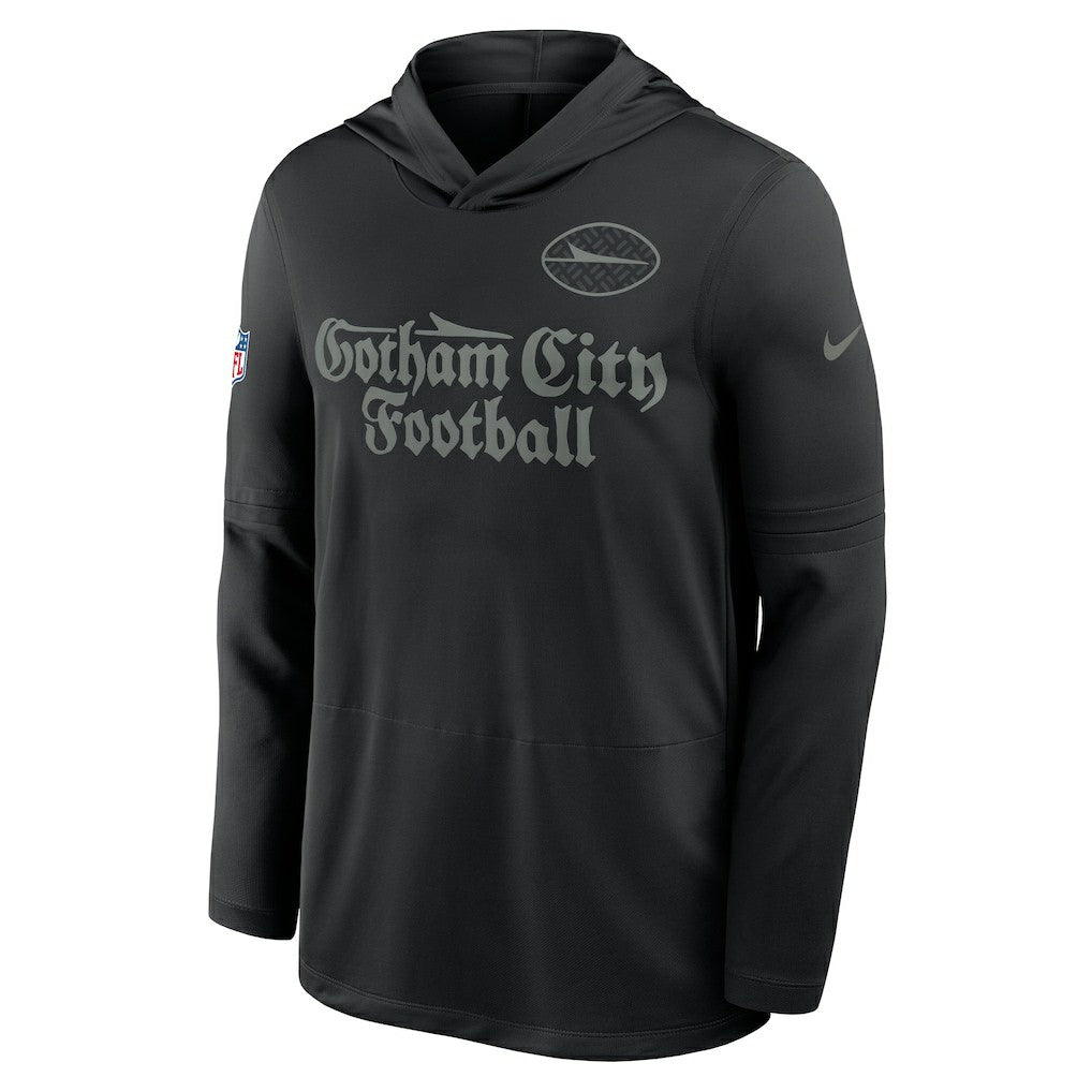 New York Jets 2025 Rivalries Collection Sideline Dri-FIT Long Sleeve Hoodie T-Shirt Black - Nike