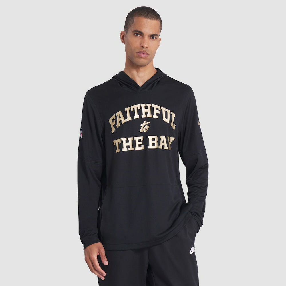 San Francisco 49ers 2025 Rivalries Collection Sideline Dri-FIT Long Sleeve Hoodie T-Shirt Black - Nike