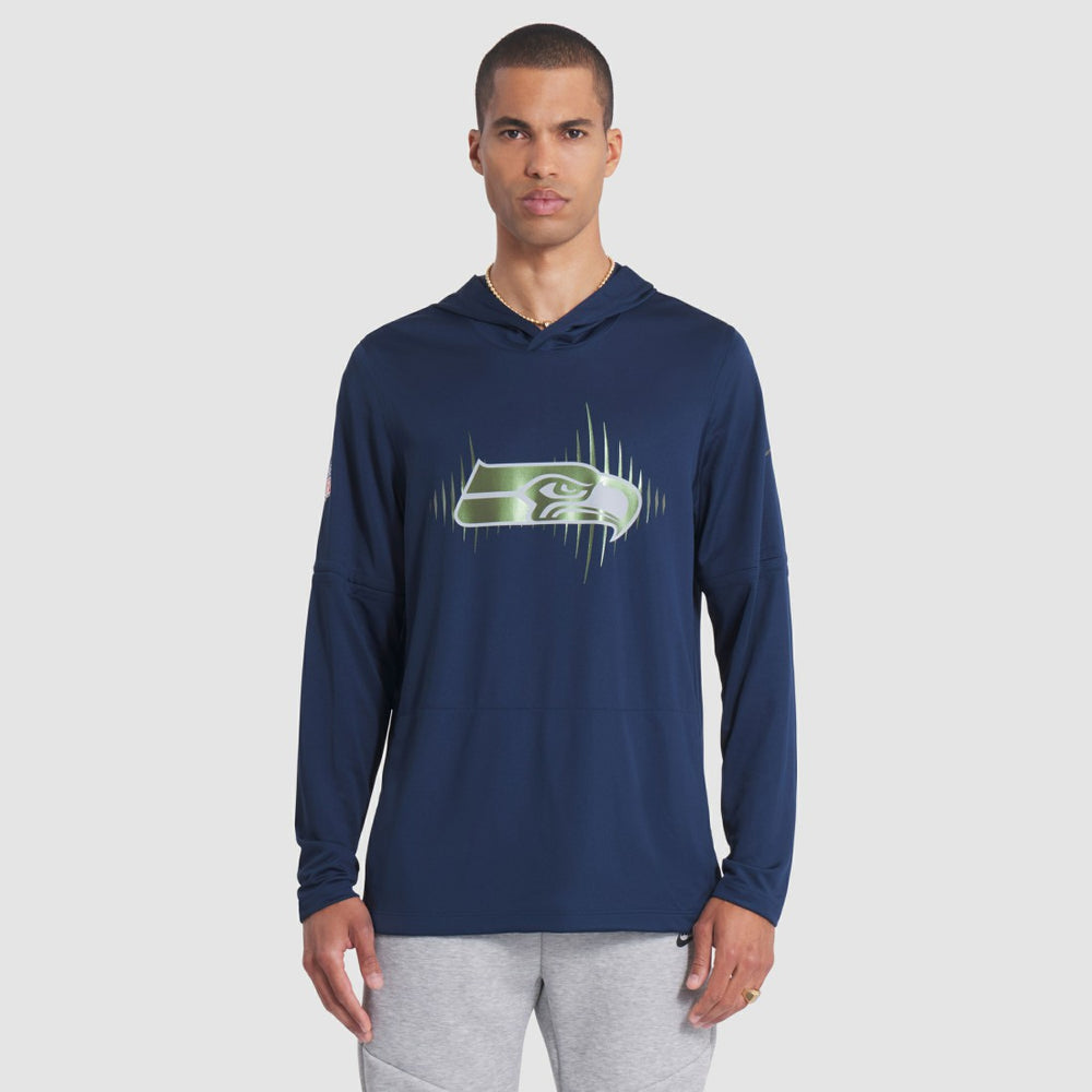 Seattle Seahawks 2025 Rivalries Collection Sideline Dri-FIT Long Sleeve Hoodie T-Shirt College Navy - Nike