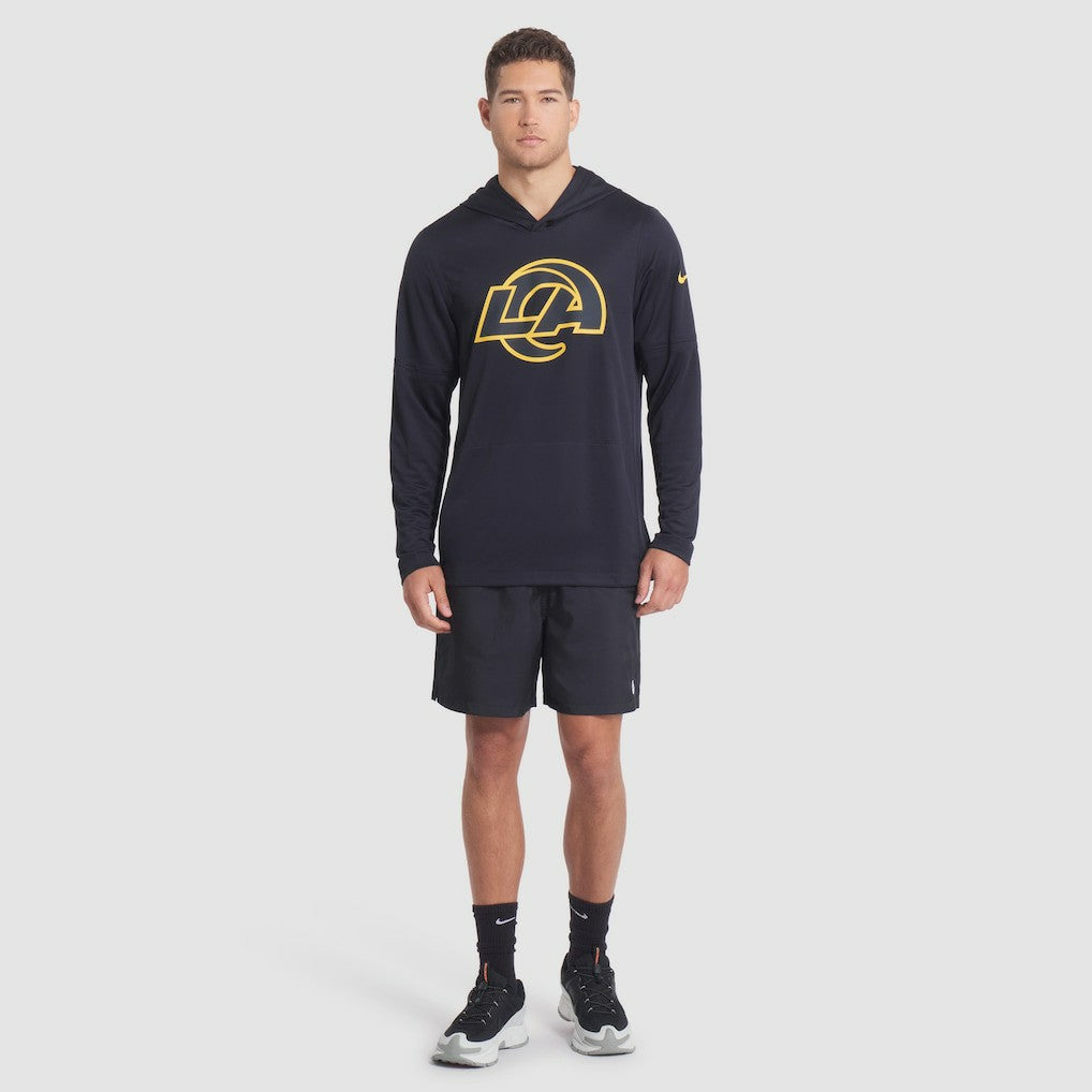 Los Angeles Rams 2025 Rivalries Collection Sideline Dri-FIT Long Sleeve Hoodie T-Shirt Midnight Blue - Nike