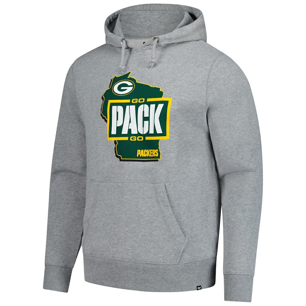 Green Bay Packers '47 Regional Headline Pullover Hoodie Gray - 47 brand