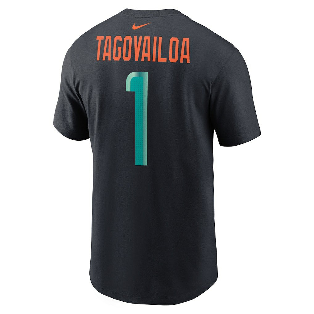 Tua Tagovailoa Miami Dolphins 2025 Rivalries Collection Player Name & Number T-Shirt Pitch Blue - Nike