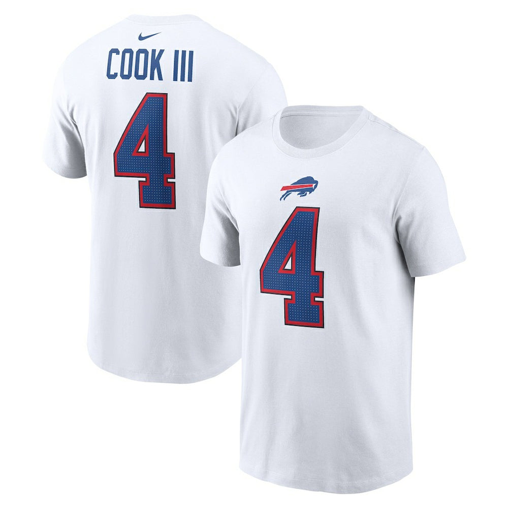 James Cook III Buffalo Bills Player Name & Number T-Shirt White - Nike