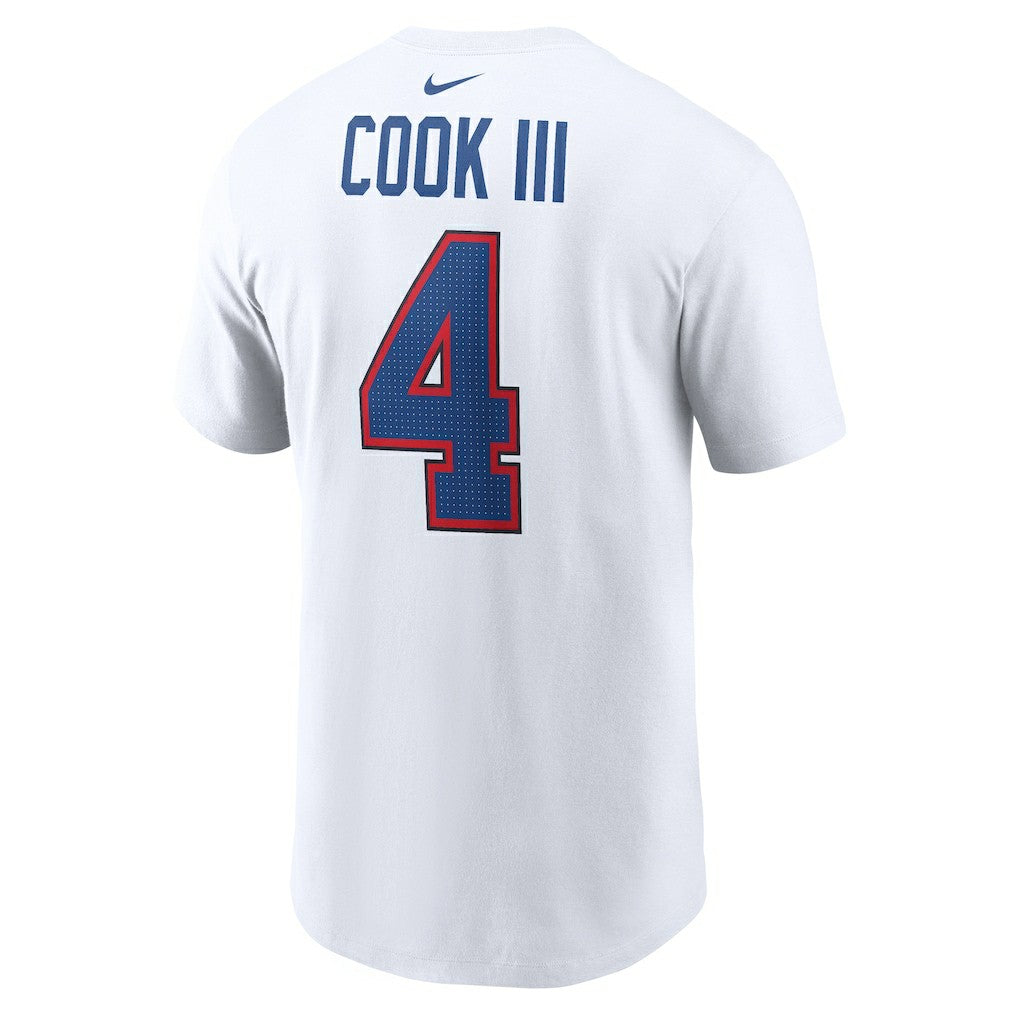 James Cook III Buffalo Bills Player Name & Number T-Shirt White - Nike