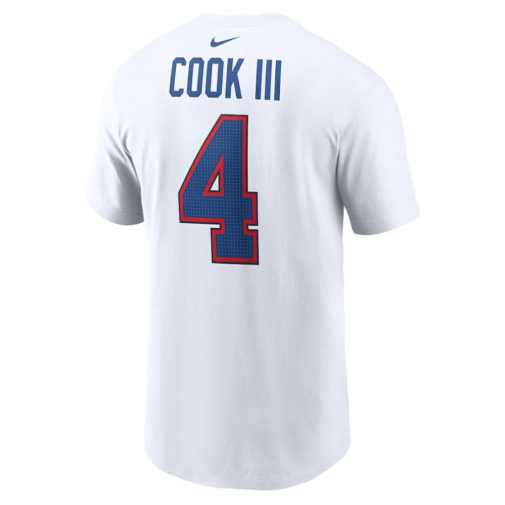 James Cook III Buffalo Bills Player Name & Number T-Shirt White - Nike