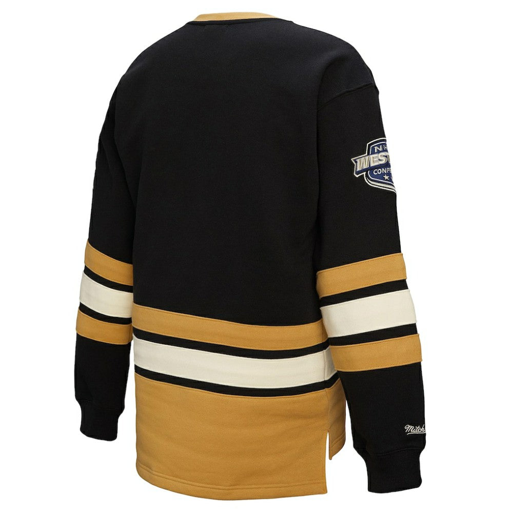Vegas Golden Knights Mitchell & Ness Women's Heritage Lace-Up Pullover Sweatshirt Black