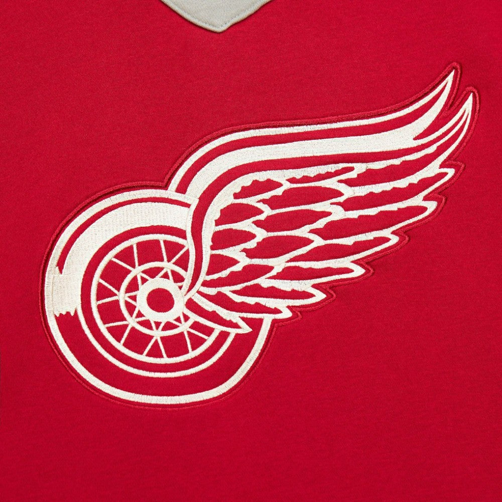 Detroit Red Wings - Mitchell & Ness Women's Heritage Lace-Up Pullover Sweatshirt Red