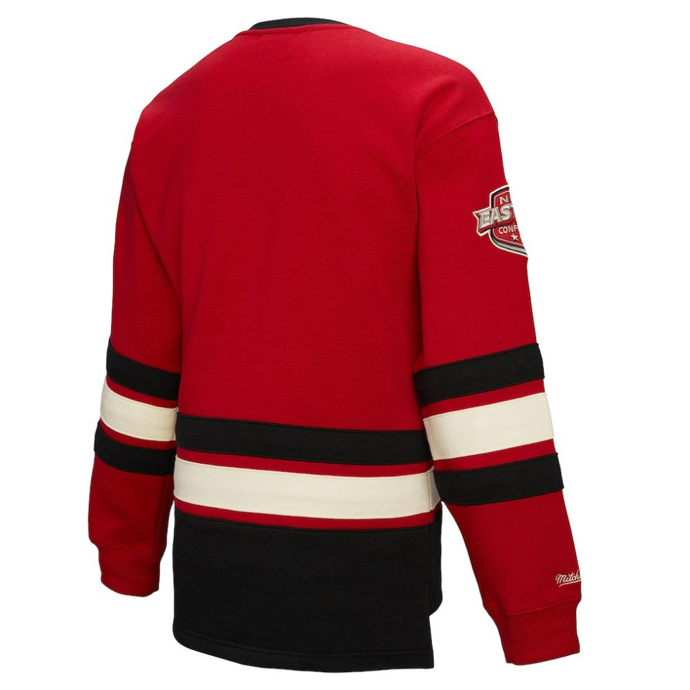 New Jersey Devils - Mitchell & Ness Women's Heritage Lace-Up Pullover Sweatshirt Red