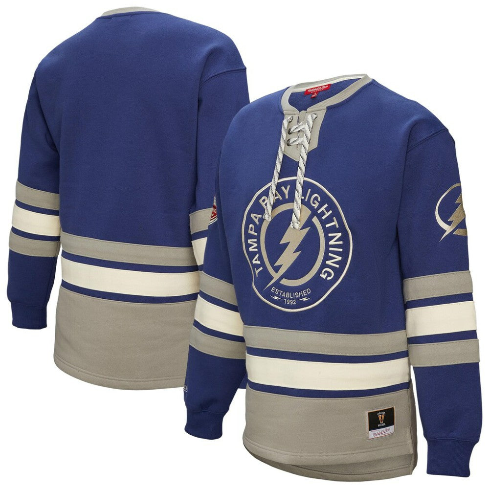 Tampa Bay Lightning - Mitchell & Ness Women's Heritage Lace-Up Pullover Sweatshirt Blue
