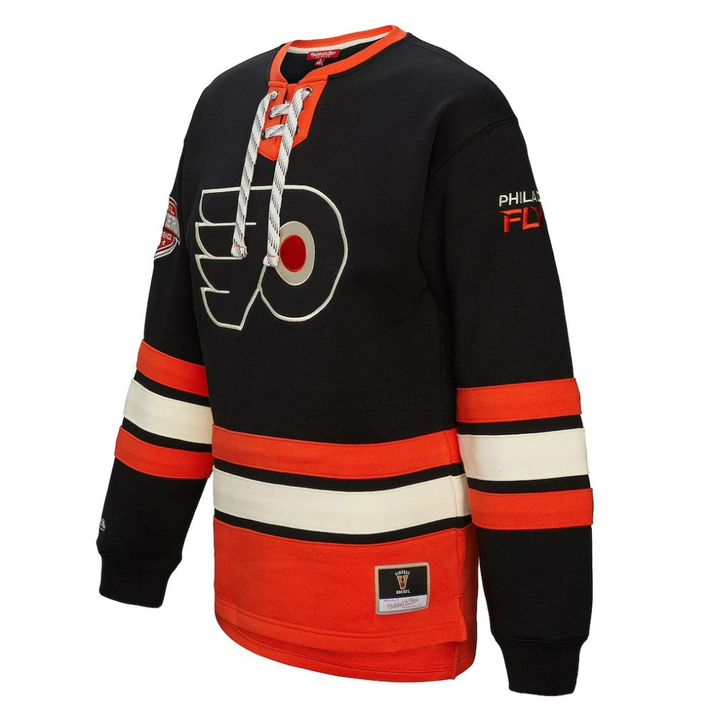 Philadelphia Flyers - Mitchell & Ness Women's Heritage Lace-Up Pullover Sweatshirt Black