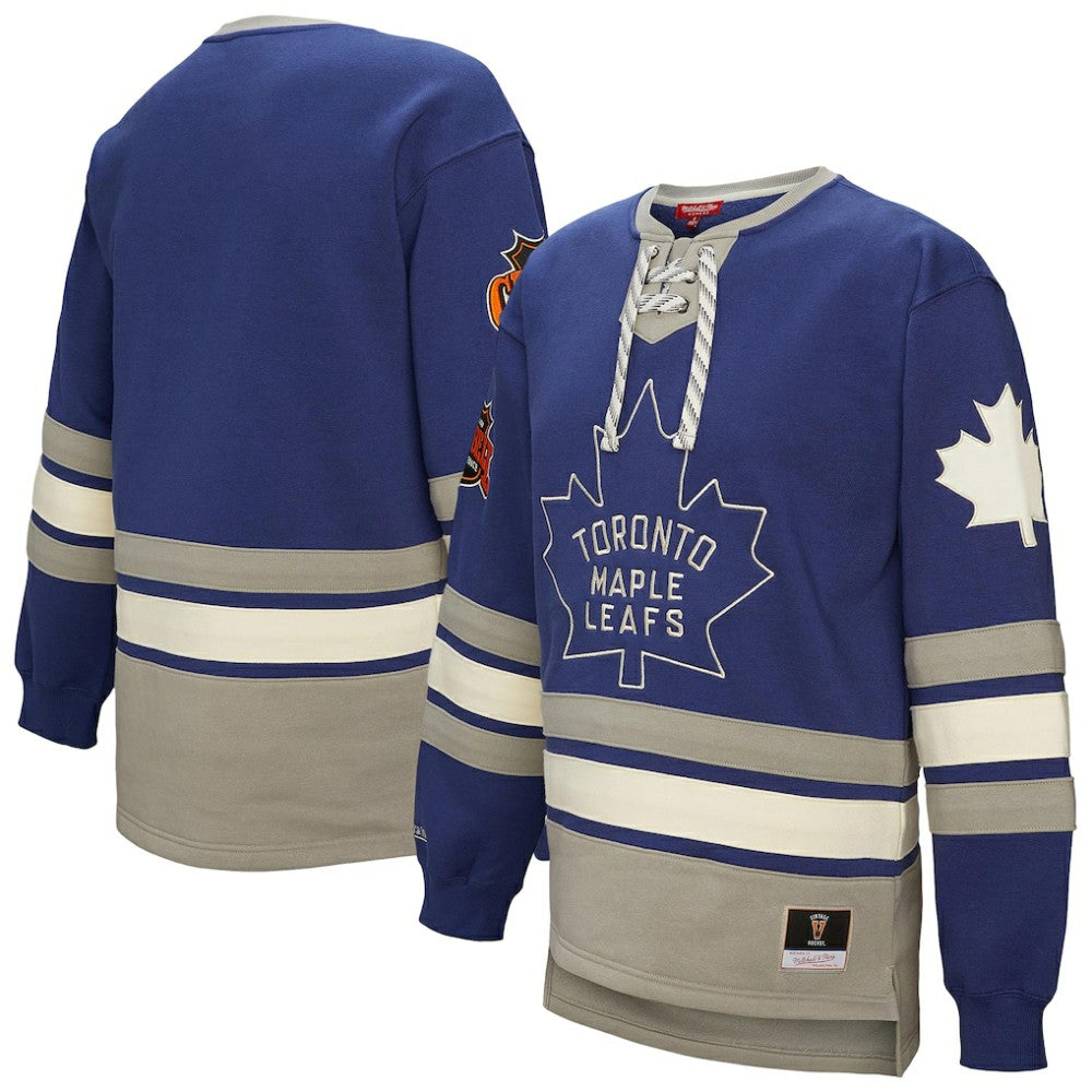 Toronto Maple Leafs - Mitchell & Ness Women's Heritage Lace-Up Pullover Sweatshirt Blue