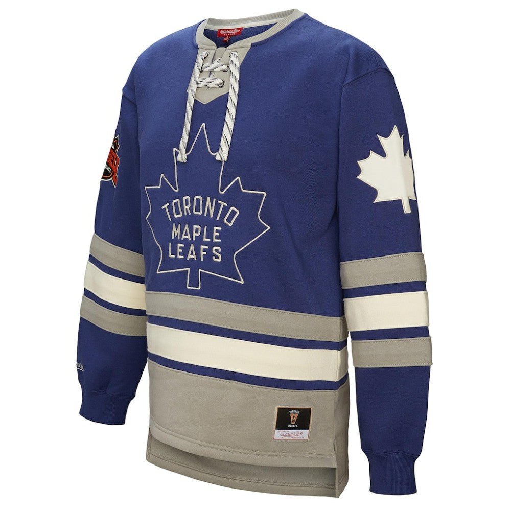 Toronto Maple Leafs - Mitchell & Ness Women's Heritage Lace-Up Pullover Sweatshirt Blue