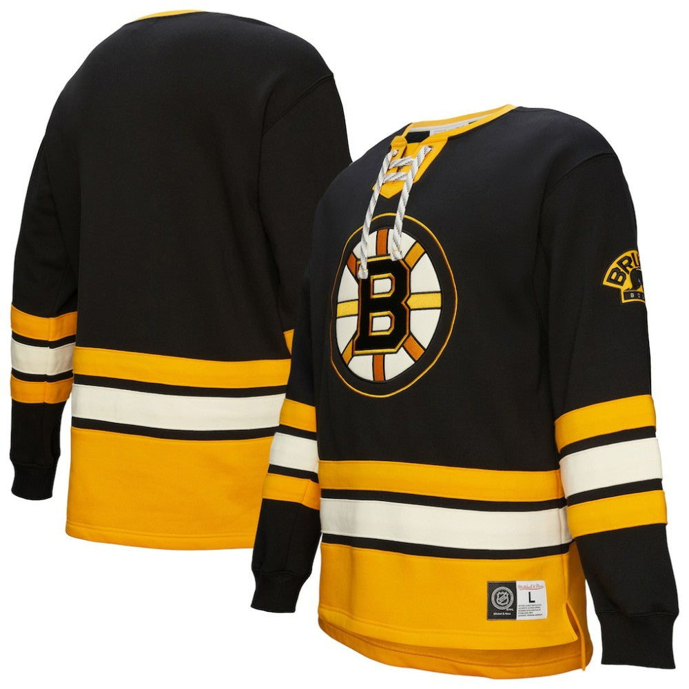 Boston Bruins Heritage Lace-Up Pullover Sweatshirt Black